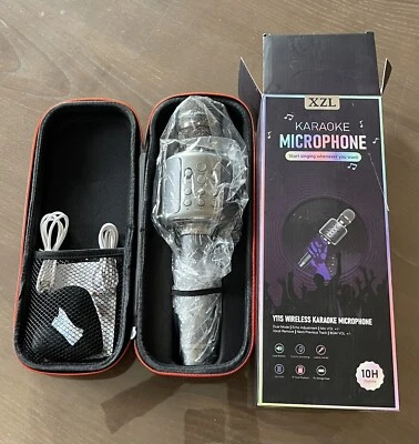 XZL Karaoke Microphone & Speaker, Y11S Wireless Bluetooth 10H Battery/Case | NEW - Image 1 of 2