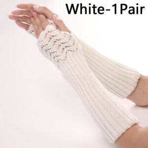 Winter Warm New Solid Color Knitted Men Women Gloves Half-finger Fingerless1Pair