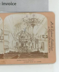 Quebec Interior Cathedral Canada Griffith Stereoview - Bild 1 von 2