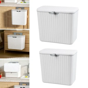 Kitchen Bathroom Waste Recycling Bin Wall Mounted/Cabinet Door Hanging Trash Can - Picture 1 of 12