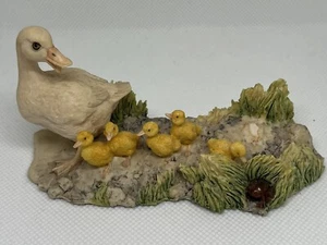 SCHMID Lowell Davis Border Fine Art 1984 Duck w/Ducklings Figurine Scotland F32 - Picture 1 of 8