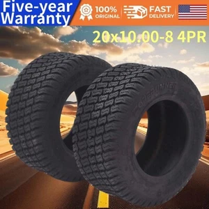 ✅Lawn Mower Tires Turf Tires 20x10.00-8 4PR for Garden Tractor Riding Mower Gol - Picture 1 of 7