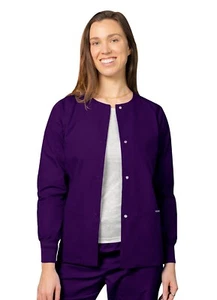 Adar Men Women Plus Size Snap Front Warm Up Medical Nursing Scrub Jacket 39color - Picture 1 of 7