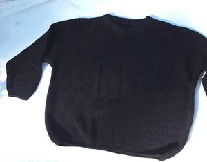 Boys 5T Cotton Sweater Oversized Black Ribbed Warm Winter Clothing - Picture 1 of 6