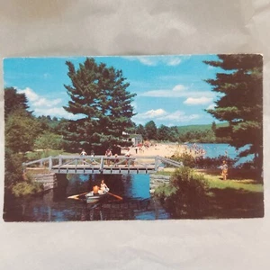 Allenstown, NH Bear Brook State Park "Footbridge And Pond" Vintage Postcard NOS - Picture 1 of 5