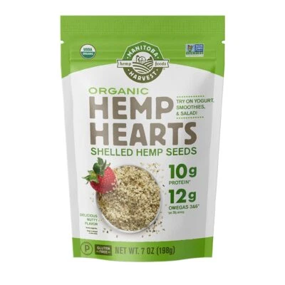 Organic Hemp Seeds, 7 Oz - 10g Plant-Based Protein & 12g Omega 3 & 6 | Manitoba - Image 1 of 4