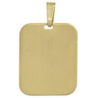 Colgante Grabado Placa Amuleto Collar 333 Oro, Oro Amarillo Mates, Hombre