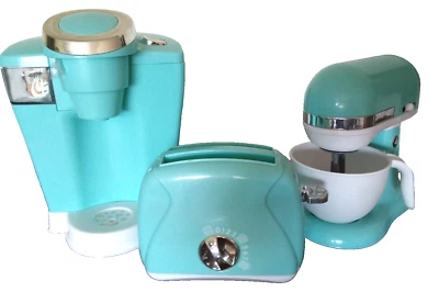 Toy Playset Kitchen Appliances  Coffe Maker, Toaster, Mixer Blue3 Playgo - Image 1 of 4