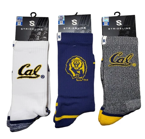 California Golden Bears Socks Knit NCAA Strideline Premium Atheltic Wear 3 Pack Cover