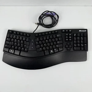 Microsoft Elite Natural Ergonomic Curve Keyboard KU-0045 X08-73009 for PS2 Black - Picture 1 of 12