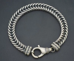 925 Sterling Silver Braided Bracelet Chain Polished Gift Him 10.1mm - Picture 1 of 5