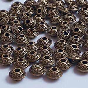 20pcs Flying Saucer Spacer Beads Antique Bronze 6x4mm - B14895