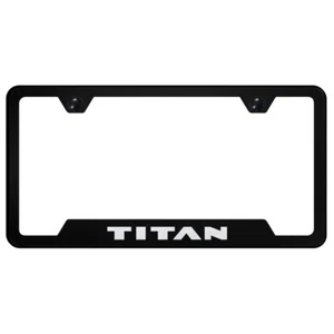 Marco de matrícula Nissan Titan - Marco recortado grabado con láser - Negro - Imagen 1 de 1