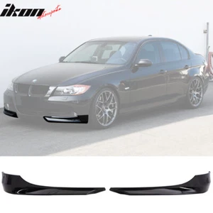 Fits 09-12 BMW E90 3-Series OE Style Front Bumper Splitters Painted #668 Black - Picture 1 of 10