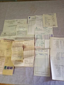 Lot Old Invoices 1960s Hotels Restaurants Documents Stamp Paper - Picture 1 of 9