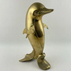 Vintage Brass Dolphin Statue Made in Korea Nautical Beach Copperart 0224 - Bild 1 von 14