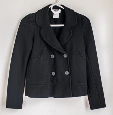 Sonia Rykiel девочка шерсти/полиэстера черный твердый кнопка куртка Sz 12 T, большой - Изображение 1 из 4