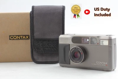 All Tested [N MINT++ w/ Case] Contax T2 DATA BACK Titan Black Camera From JAPAN - Image 1 of 4