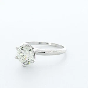 2.0 CT LAB-CREATED DIAMOND D/VS2 ROUND CUT PLATINUM PRONG CLASSIC SOLITAIRE RING - Picture 1 of 3
