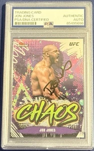 Jon Bones Jones Signed 2024 Topps Finest Chaos UFC Card PSA/DNA - Picture 1 of 2