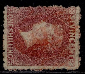 ST. VINCENT QV SG17, 1s deep rose-red, USED. Cat £150. - Picture 1 of 1
