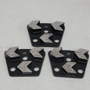 Disco de molienda de diamante de 3 piezas, disco de almohadilla de molienda de piso de diamante trapezoidal, #16 - Imagen 1 de 4