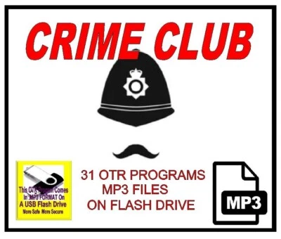 CRIME CLUB 31 Select Oldtime Radio Shows MP3 OTR On USB Flash Drive - Image 1 of 4