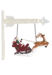 K&K Interiors 53088A-AR Resin Santa Riding Sleigh w/Deer Arrow Replacement, 8... - Picture 1 of 2