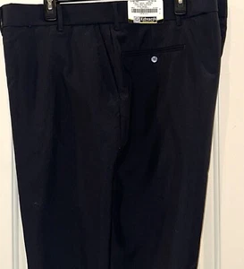 Edwards Signature Men's Navy Flat Front Poly Wool Dress Pants - 52W Unhemed NWT - Picture 1 of 3