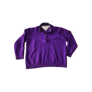 Adidas Adi Pure Purple 1/4 Zip Long Sleeve Wool Blend Sweater Mens XL READ - Picture 1 of 18