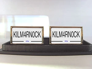 Klimarnock Nummernschild Stil Herren Manschetten Abzeichen Geschenk - Bild 1 von 1