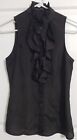 The Limited Blouse Womens Size S Sleeveless Ruffled Collar Black