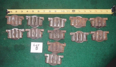 Lot of 12 Vintage Window Sash Weight Pulleys Roller Antique Cover