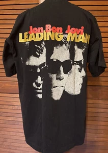 VTG Jon BON JOVI Christmas Crew Show Shirt 1996 Leading Man Backstage Fan Club - Picture 1 of 6