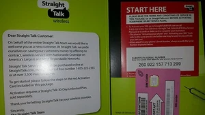 Straight Talk T-Mobile  Nano Sim card activation kit GSM 4G LTE  - Picture 1 of 5