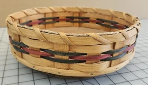 Handmade By Amish 10.5" Wicker Basket Lazy Susan Organizer 2001 - Picture 1 of 8
