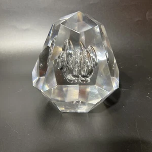 Paperweight Iceberg Pulegoso Art Glass Gem Stone Shaped Desk Decor Optic Crystal - Picture 1 of 10