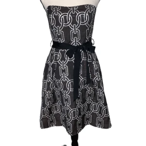 Corey Lynn Calter Anthropologie Dark Brown and Silver Strapless Dress - Picture 1 of 12