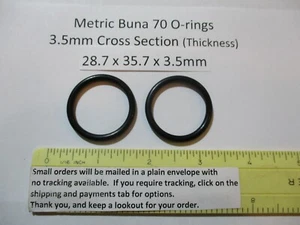 28.7mm ID x 35.7mm OD x 3.5mm thick O-ring. Buna-70. JIS P29 Quan 2. - Picture 1 of 6