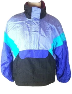 Chaqueta Pullover Rompevientos The Body Co Vintage Azul Púrpura Años 90 80 Talla Pequeña - Imagen 1 de 6