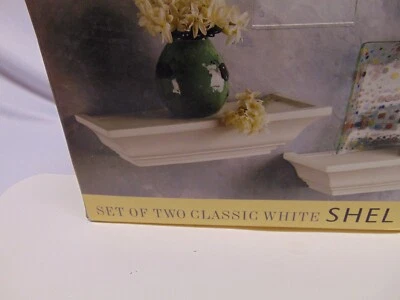 NUEVO EN CAJA Lino y Cosas 2 Estantes Blancos Clásicos 12" x 5" x 2 3/8" CA 35289 Foto 1 de 3