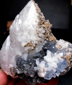 307g NATURAL Castle cactus skeletal Elestial QUARTZ Crystal Point&Fluorite r221 - Picture 1 of 8