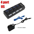 4/7 Port Usb 3.0 Hub On/Off Switches Ac Power Adapter 5Gbps High Speed For Pc
