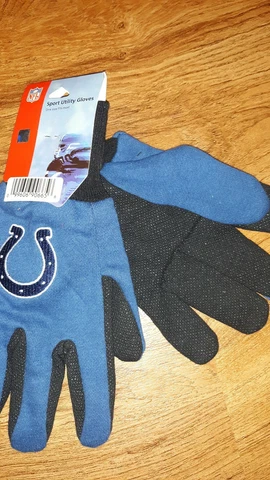 Indianapolis Colts gloves TWO TONE Embroidered Logos NFL outdoor utility NEW!! Cover