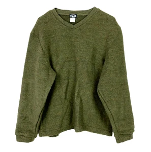 Y2K Orca Outdoor Green V-Neck Fleece Acrylic Blend Long Sleeve Shirt XS - Picture 1 of 5