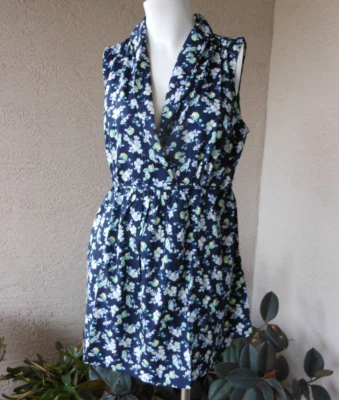 Motherhood Maternity Size M Navy Floral Tunic Sleeveless Boho Floral Cottage - Image 1 of 4