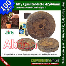 100 St. Jiffy Torfquelltöpfe Quelltöpfe Torfquelltabs Quelltabletten 42 44mm