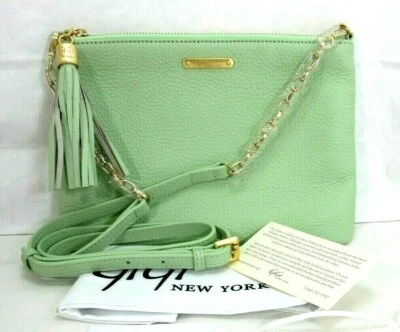 Bandolera GiGi New York Chelsea Slim NUEVA Cuero Celadon Foto 1 de 4
