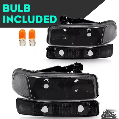For 99-2007 GMC Sierra 1500 2500 3500 2000-2006 Yukon XL Headlights Bumper Lamps - Image 1 of 4