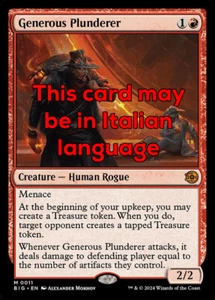 MTG GENEROUS PLUNDERER 11 EXC - SACCHEGGIATORE GENEROSO - BIG IT - MAGIC - Picture 1 of 1